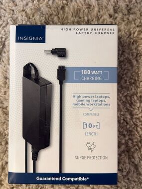 Insignia 180 WATT High Power Universal Laptop Charger 10 FT Cable
